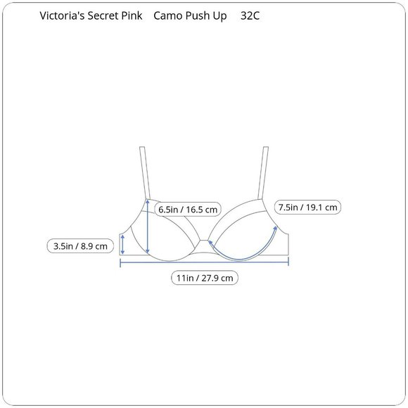 Victoria's Secret Pink Beige Camo Wear Everywhere Push Up Bra Racerback Size 32C - Picture 6 of 6